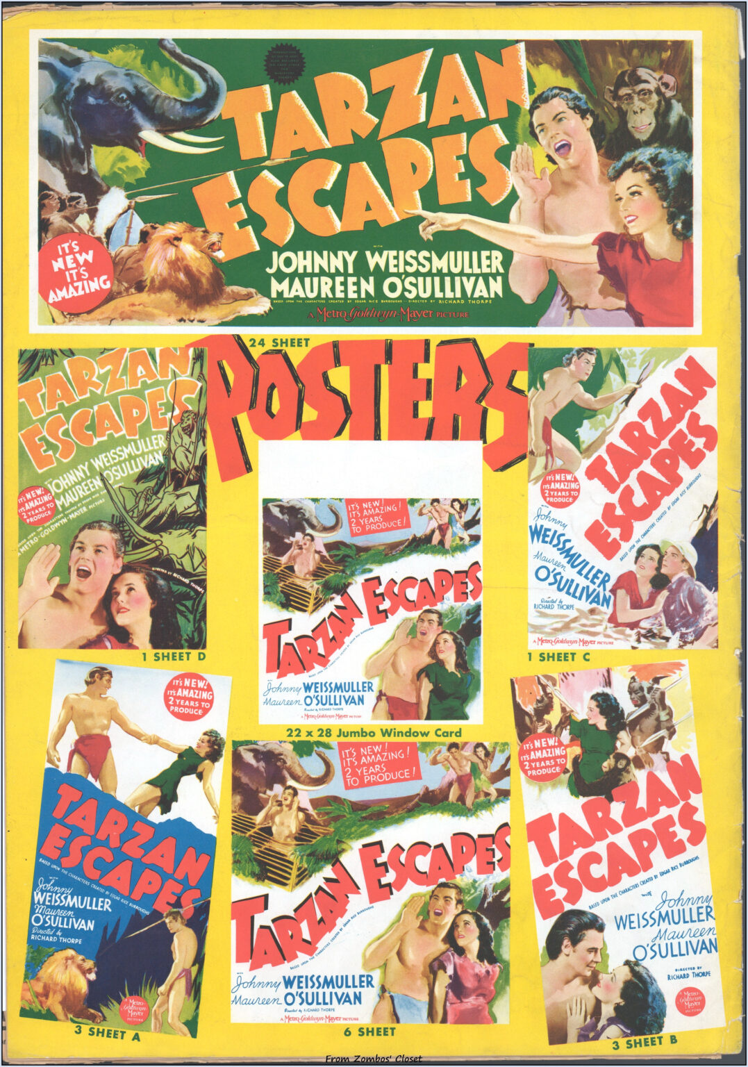 Tarzan Escapes 1936 movie pressbook