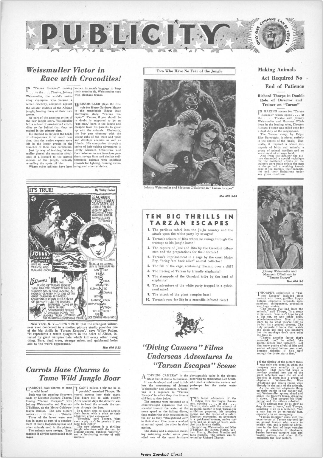 Tarzan Escapes 1936 movie pressbook