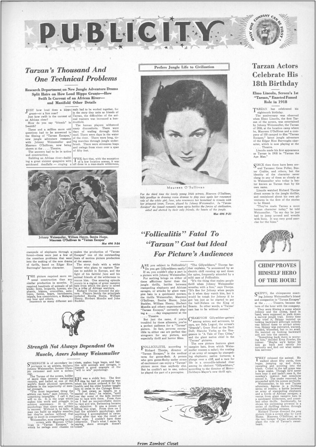 Tarzan Escapes 1936 movie pressbook