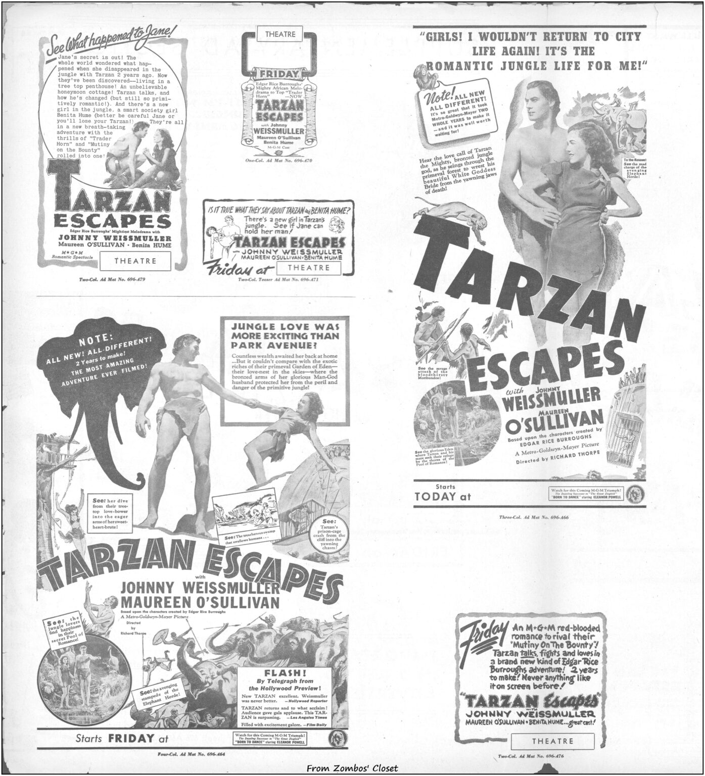 Tarzan Escapes 1936 movie pressbook