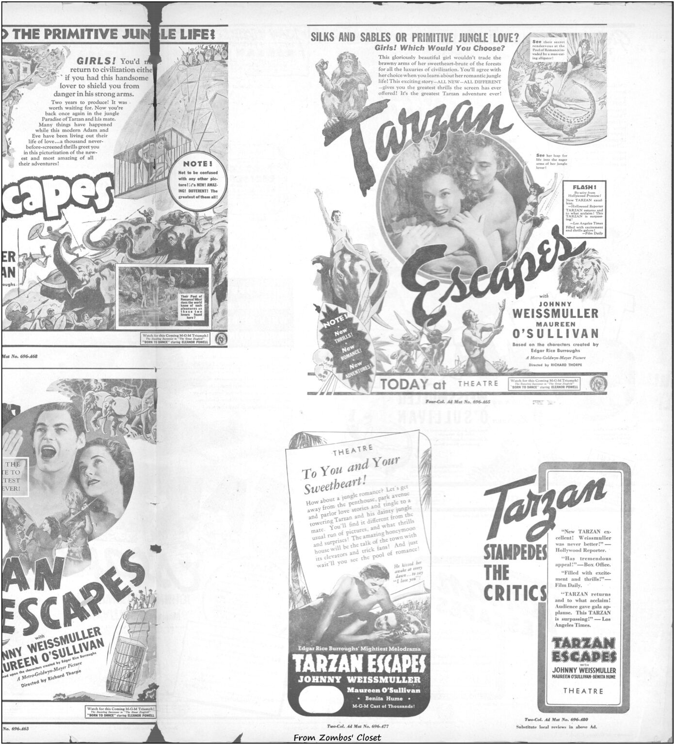 Tarzan Escapes 1936 movie pressbook