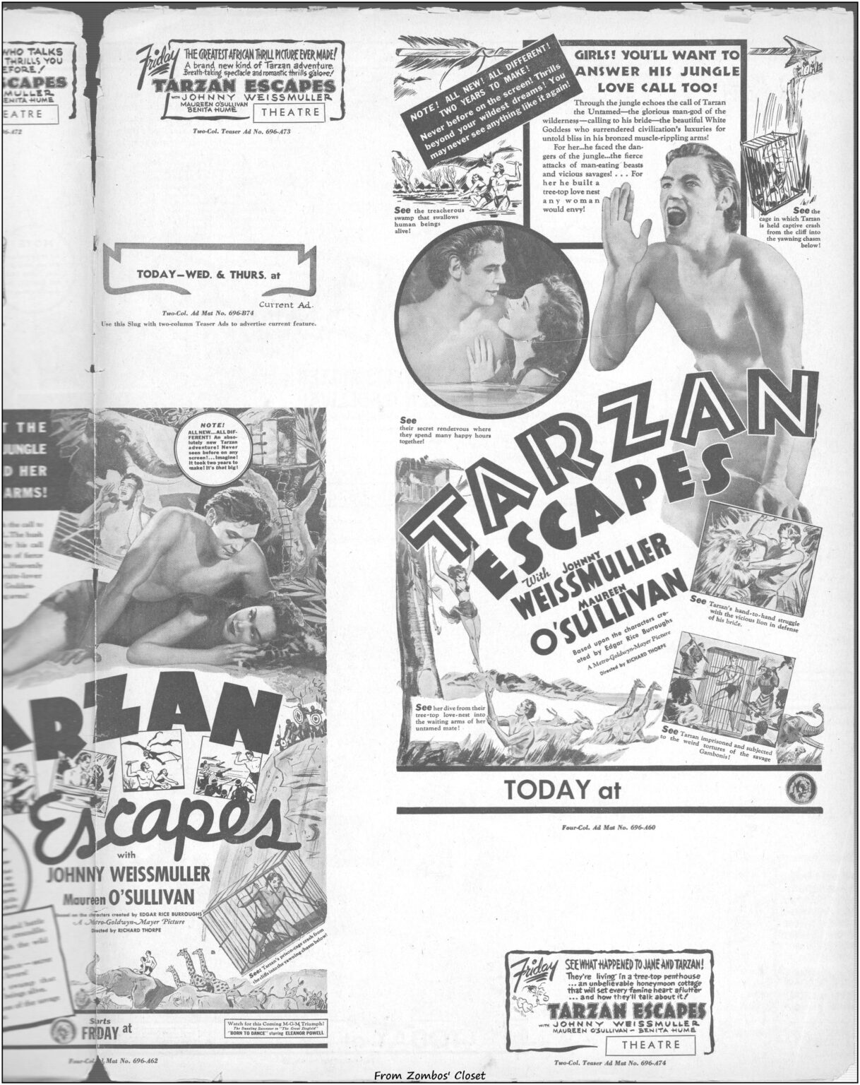 Tarzan Escapes 1936 movie pressbook