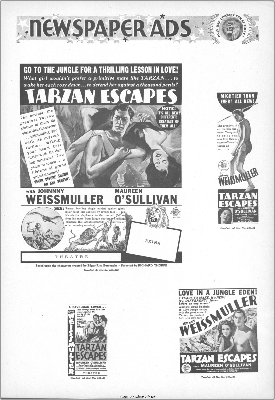 Tarzan Escapes 1936 movie pressbook