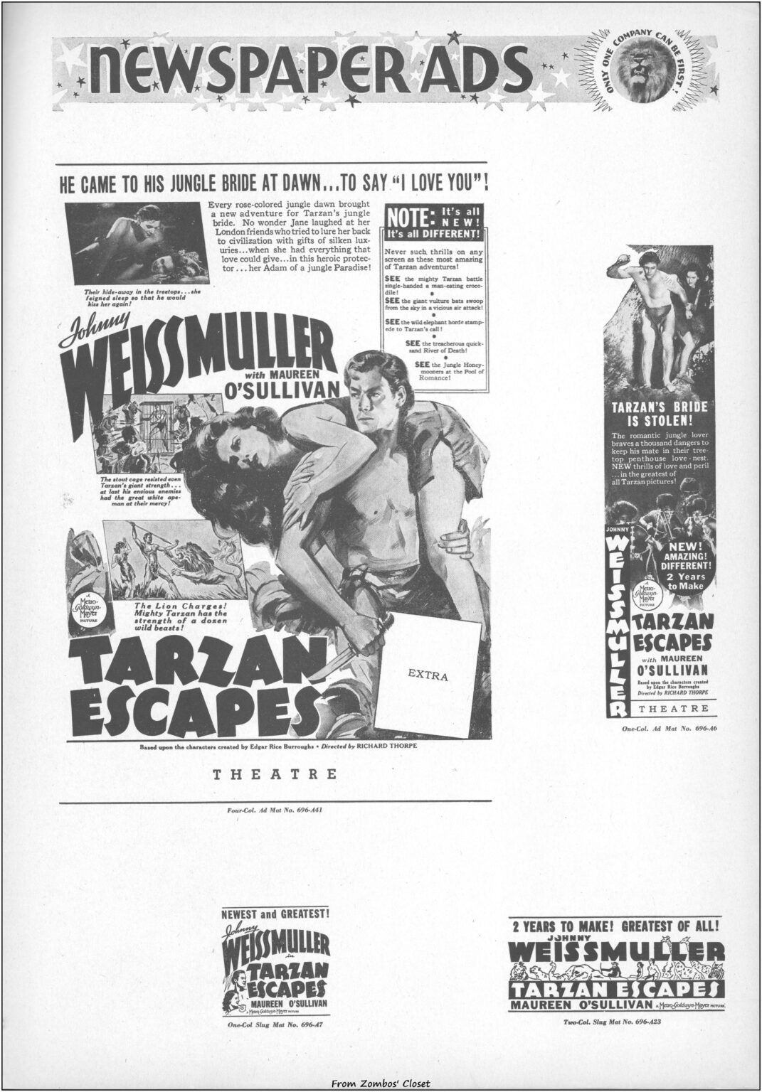 Tarzan Escapes 1936 movie pressbook