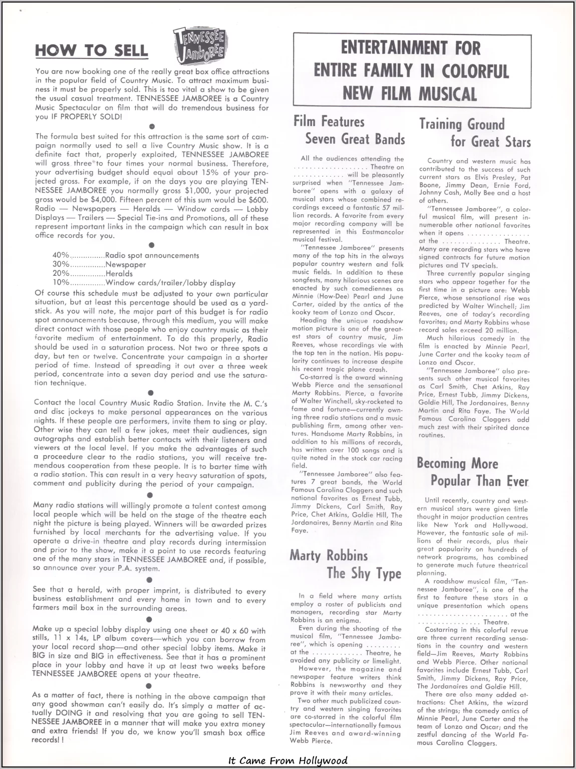 Tennessee Jamboree country music movie pressbook Tennessee Jamboree country music movie pressbook