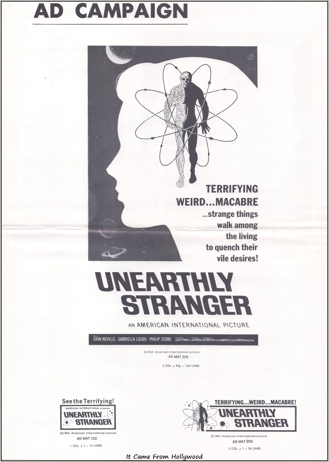 Unearthly Stranger movie pressbook Unearthly Stranger movie pressbook
