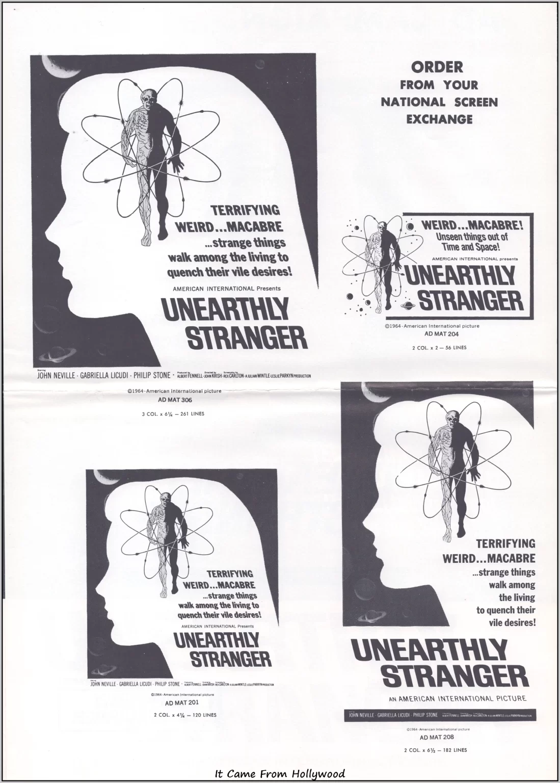 Unearthly Stranger movie pressbook Unearthly Stranger movie pressbook