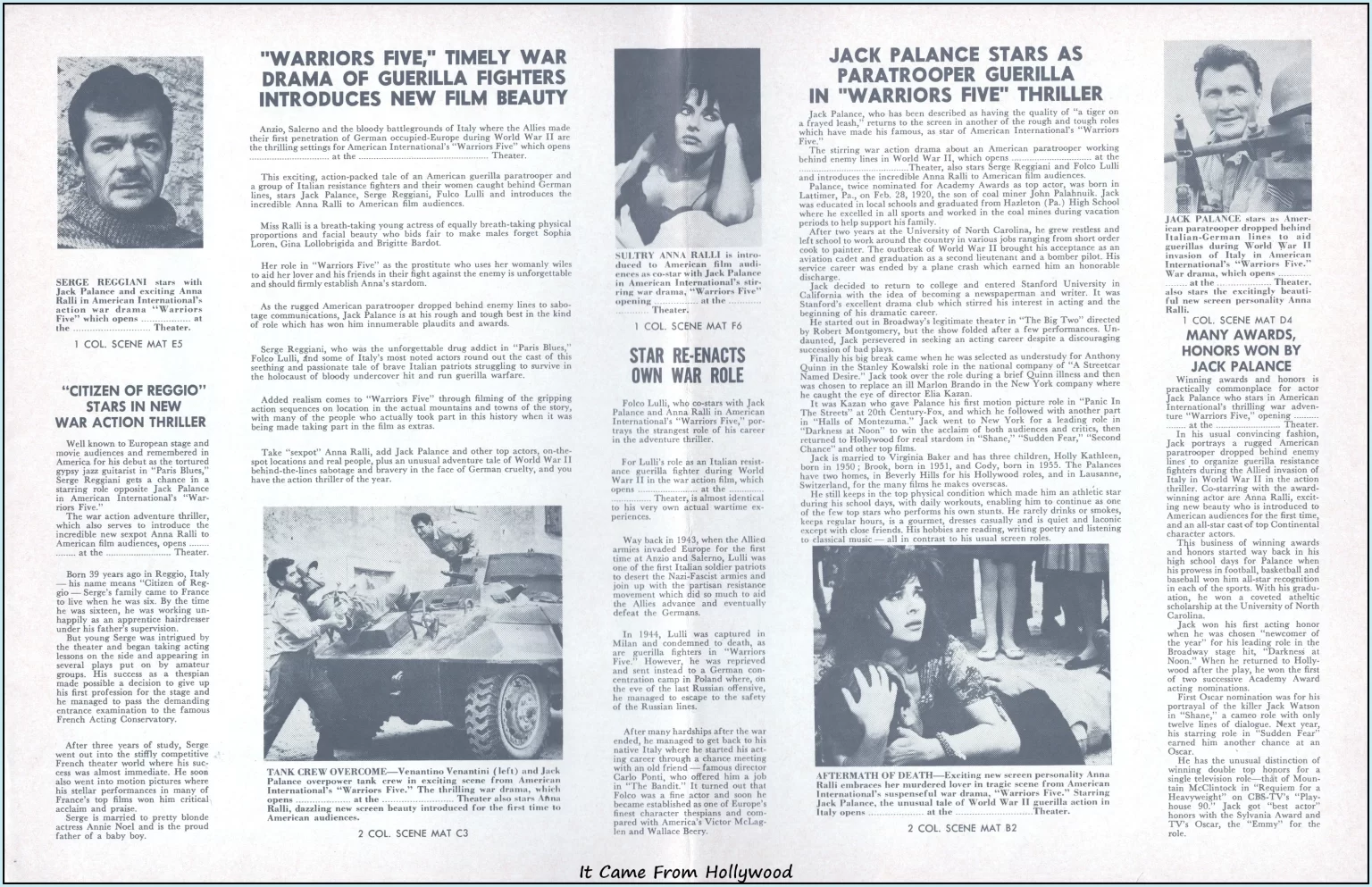 Warriors Five AIP movie pressbook Warriors Five AIP movie pressbook