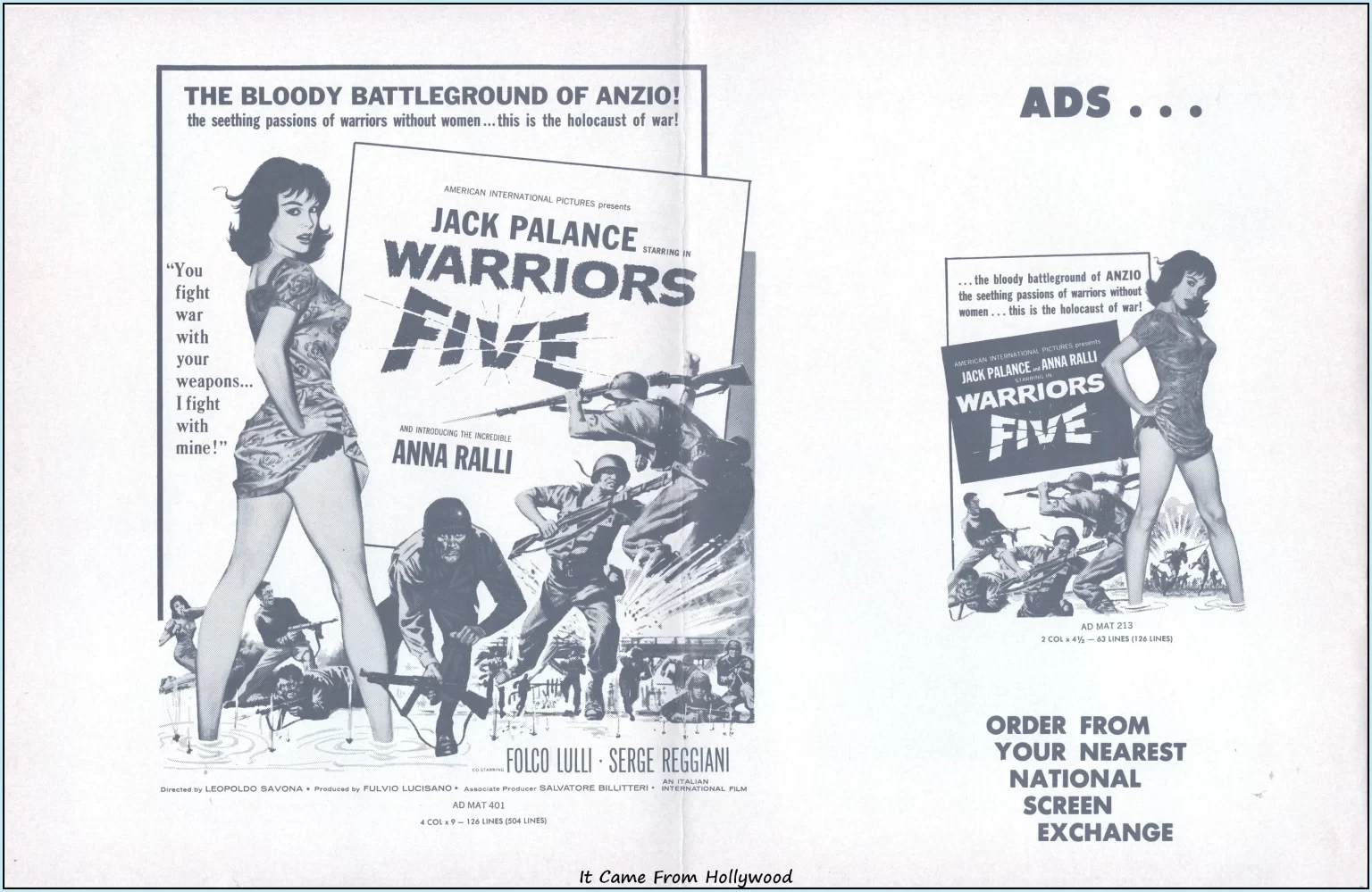 Warriors Five AIP movie pressbook Warriors Five AIP movie pressbook