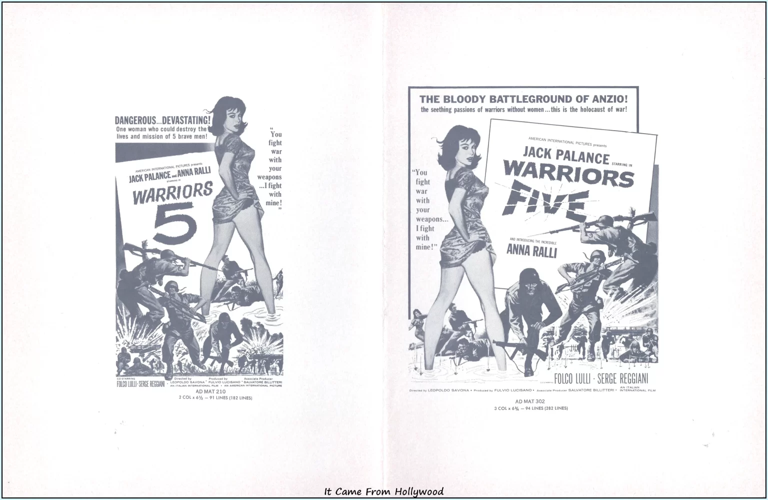 Warriors Five AIP movie pressbook Warriors Five AIP movie pressbook