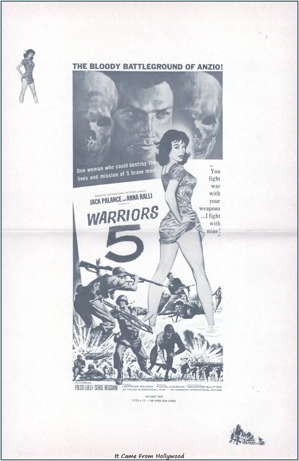 Warriors Five AIP movie pressbook Warriors Five AIP movie pressbook