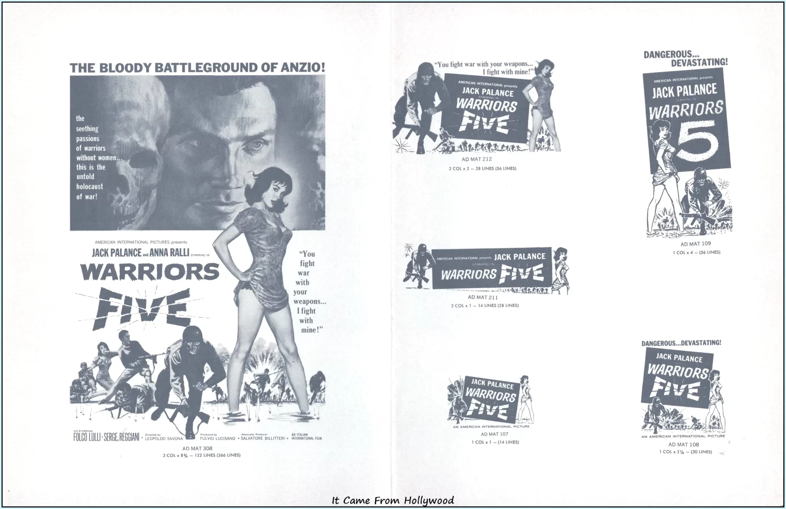 Warriors Five AIP movie pressbook Warriors Five AIP movie pressbook