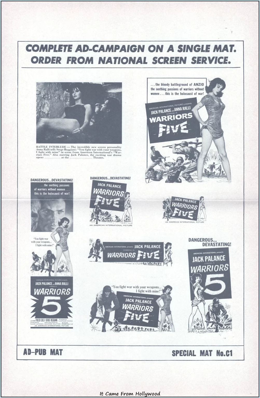 Warriors Five AIP movie pressbook Warriors Five AIP movie pressbook