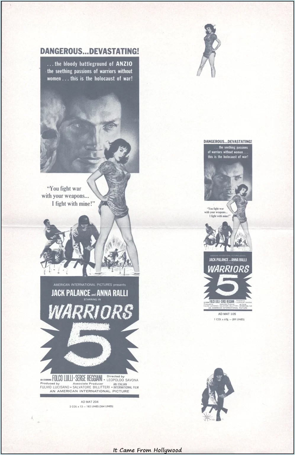 Warriors Five AIP movie pressbook Warriors Five AIP movie pressbook