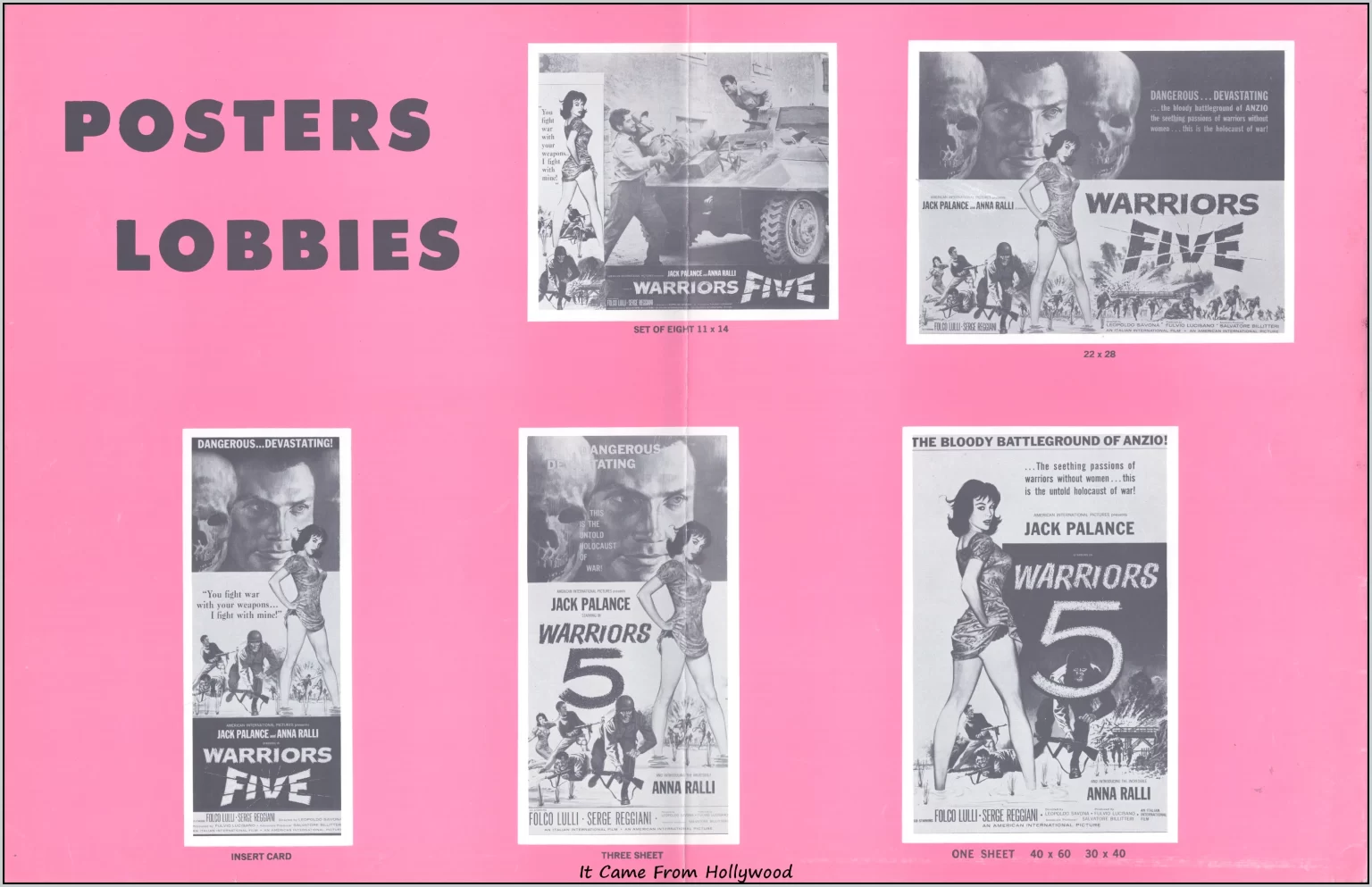 Warriors Five AIP movie pressbook Warriors Five AIP movie pressbook