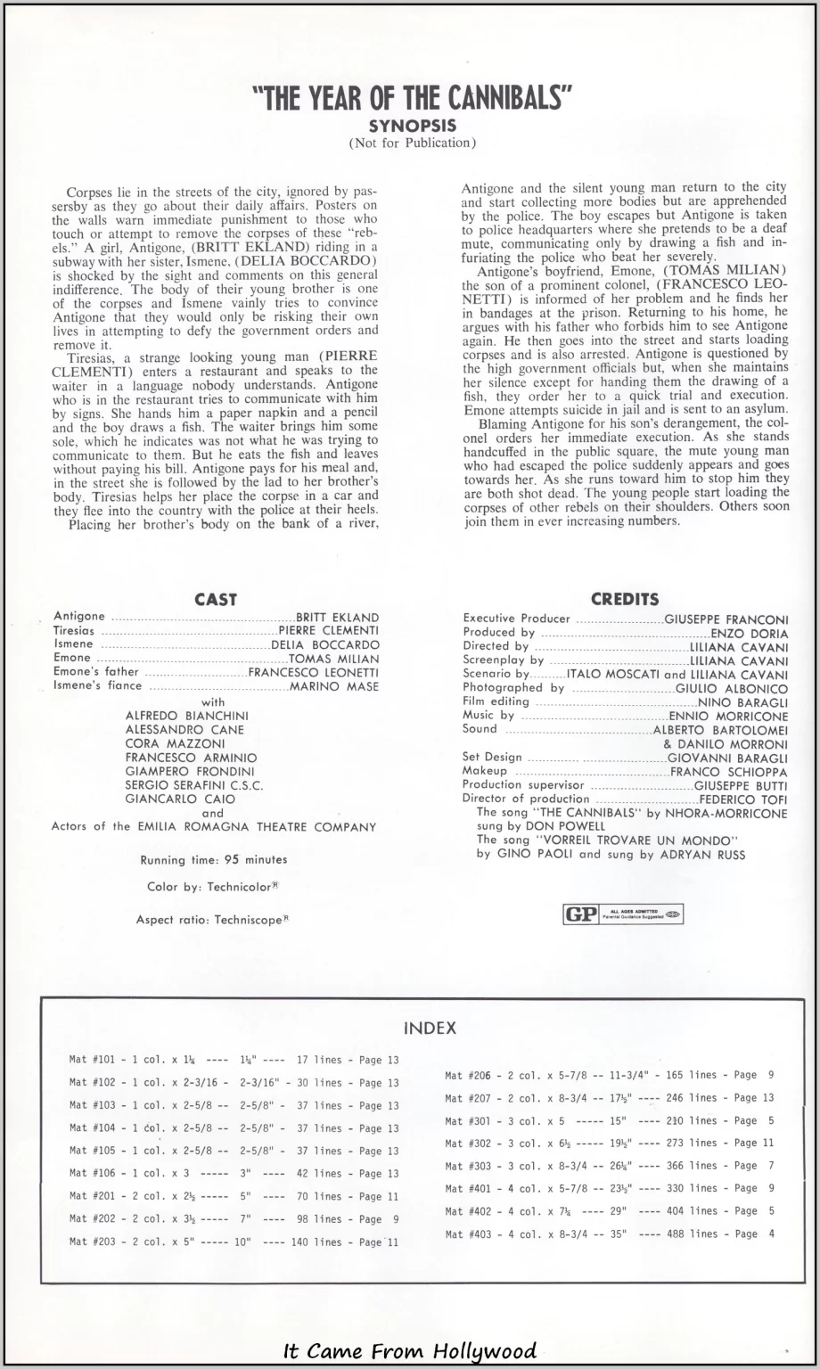 Year of the Cannibals Pressbook Year of the Cannibals Pressbook