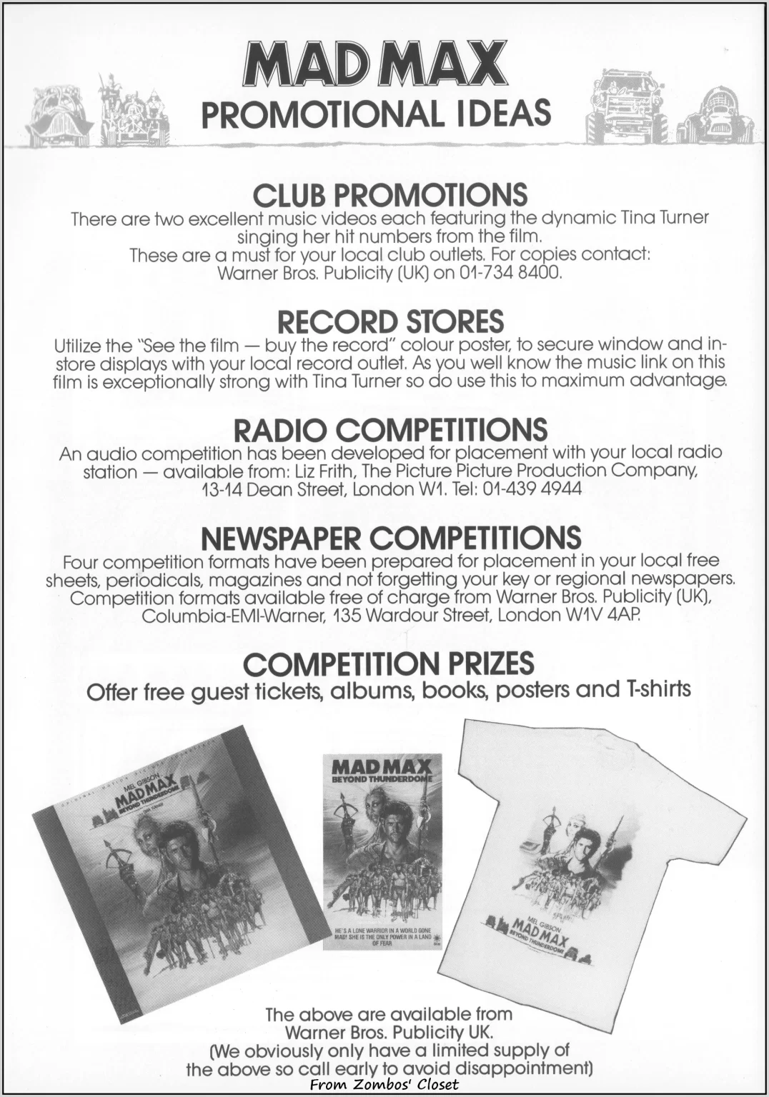 Mad Max Beyond Thunderdome 1985 pressbook