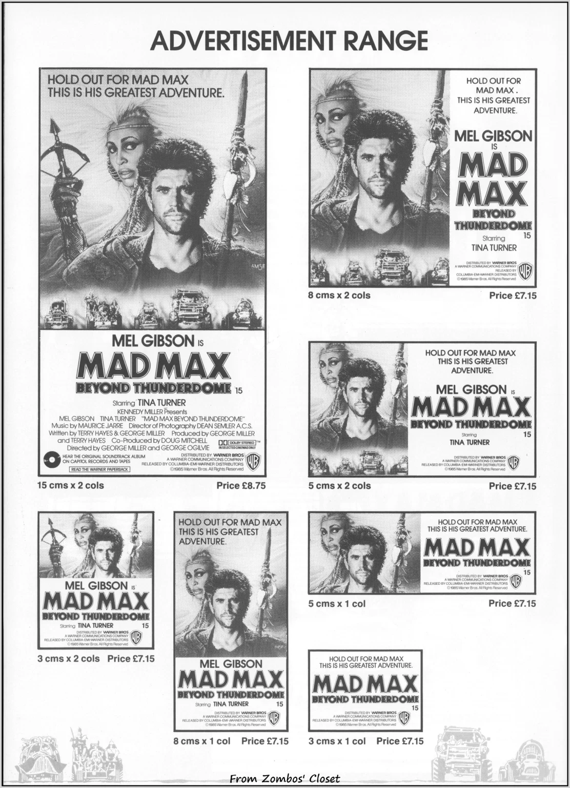 Mad Max Beyond Thunderdome 1985 pressbook