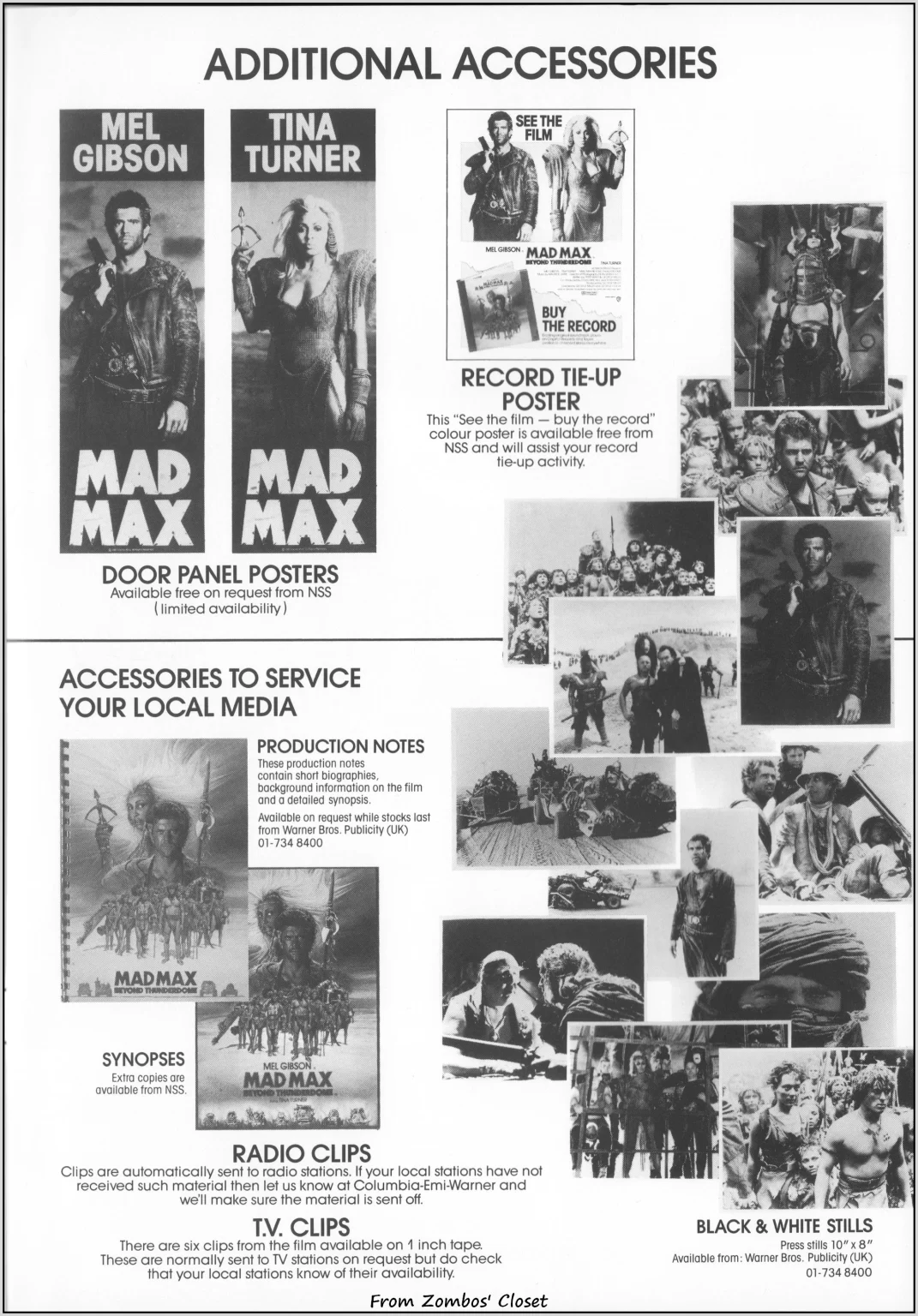Mad Max Beyond Thunderdome 1985 pressbook