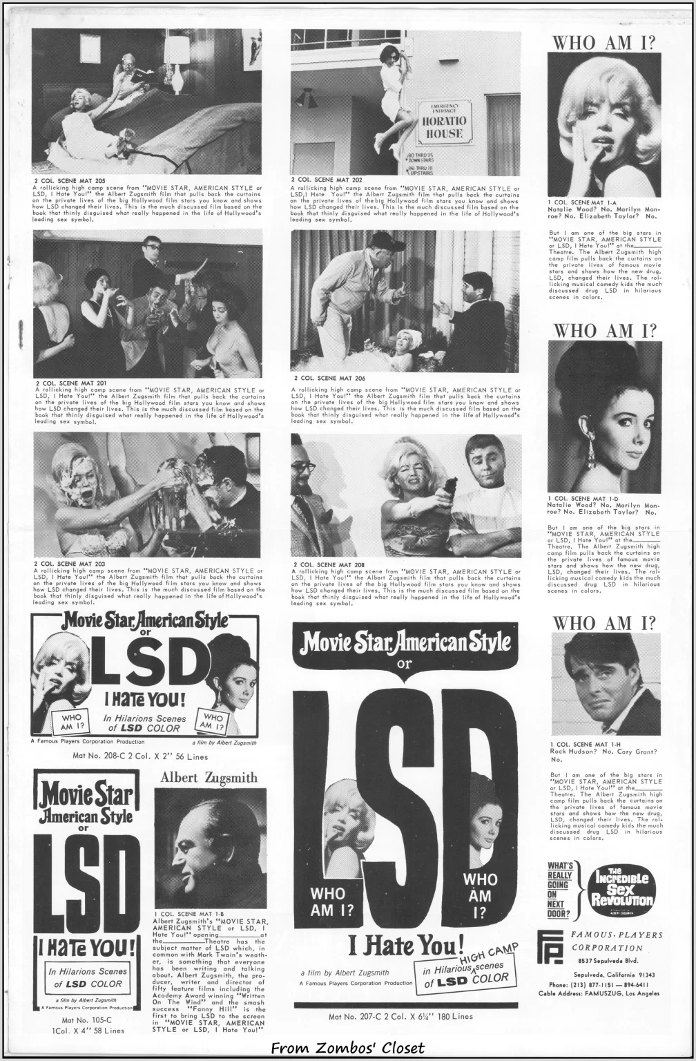 Movie Star American Style or LSD movie pressbook Movie Star American Style or LSD movie pressbook