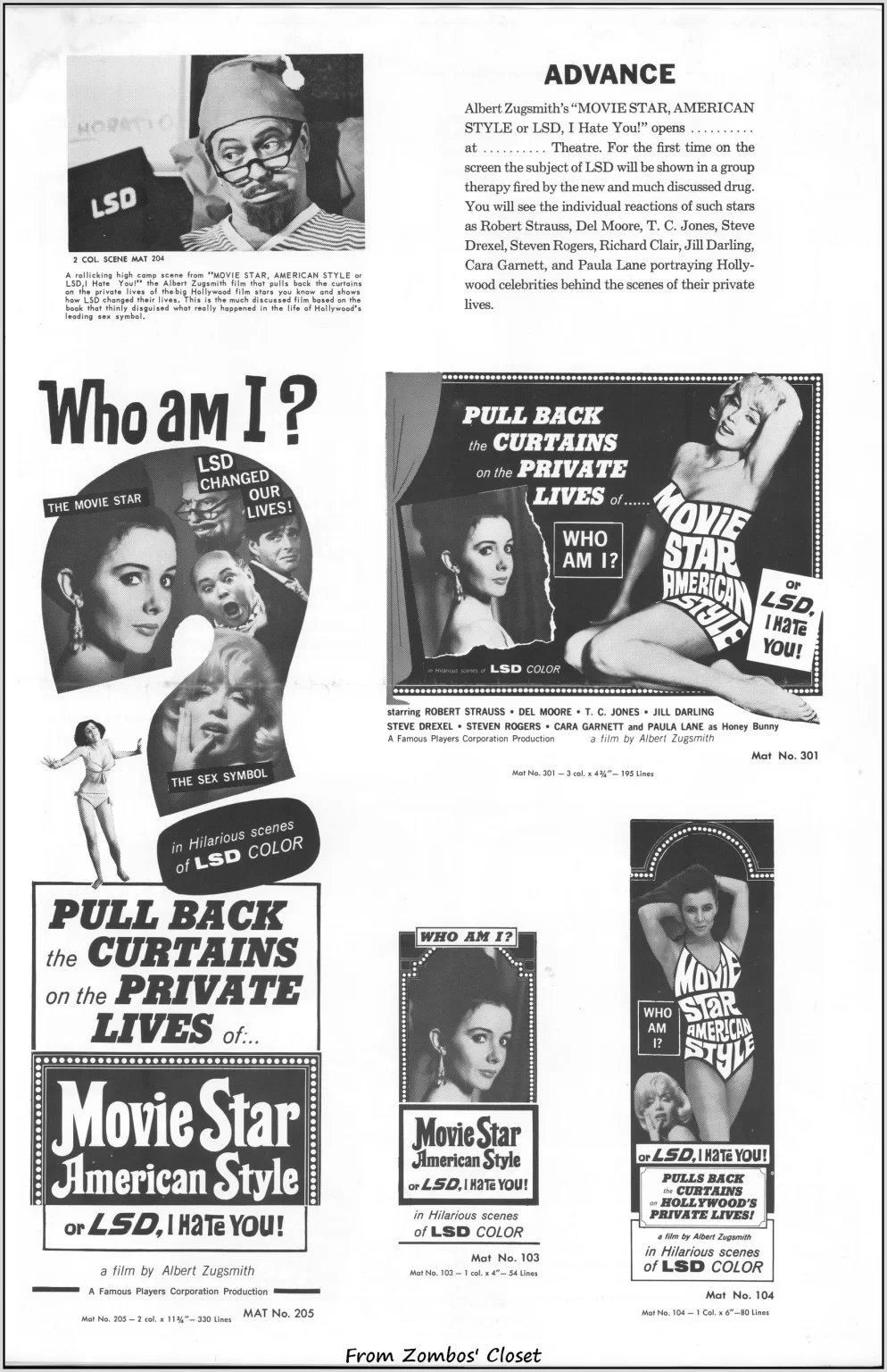 Movie Star American Style or LSD movie pressbook Movie Star American Style or LSD movie pressbook