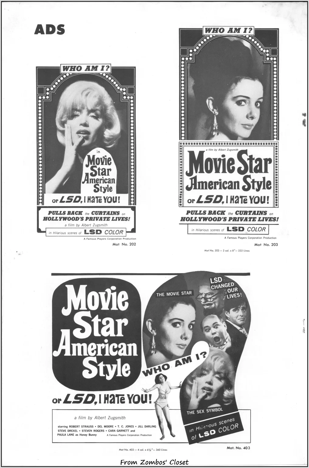 Movie Star American Style or LSD movie pressbook Movie Star American Style or LSD movie pressbook