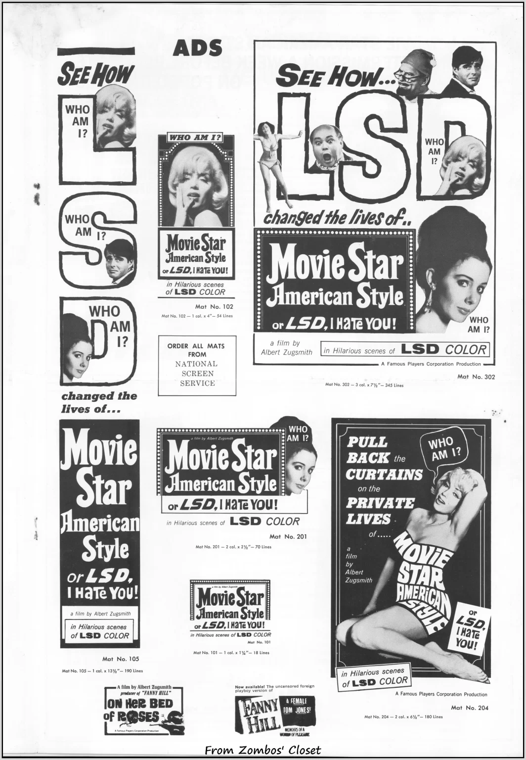 Movie Star American Style or LSD movie pressbook Movie Star American Style or LSD movie pressbook