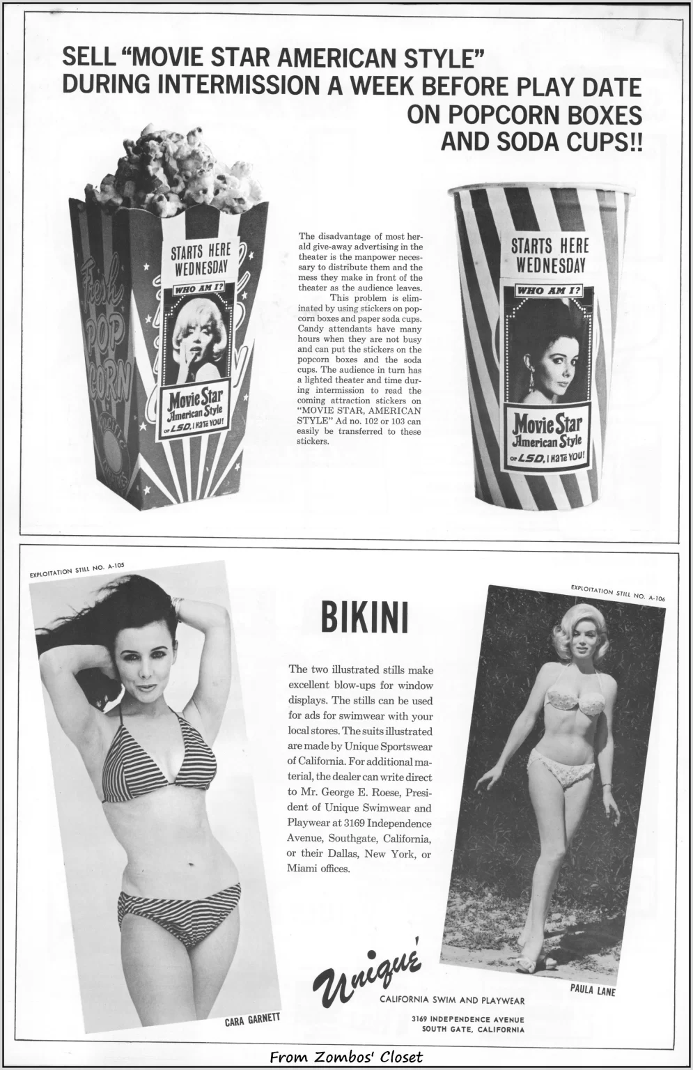 Movie Star American Style or LSD movie pressbook Movie Star American Style or LSD movie pressbook