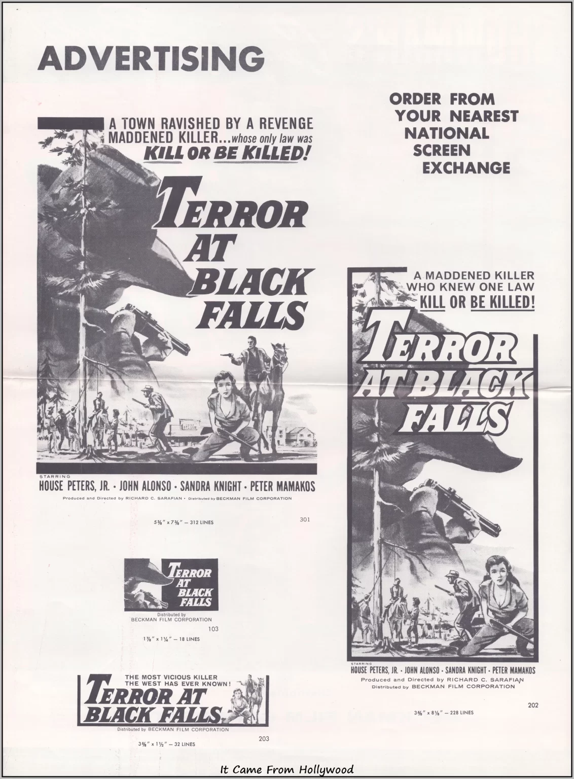 Terror at Black Falls movie pressbook Terror at Black Falls movie pressbook