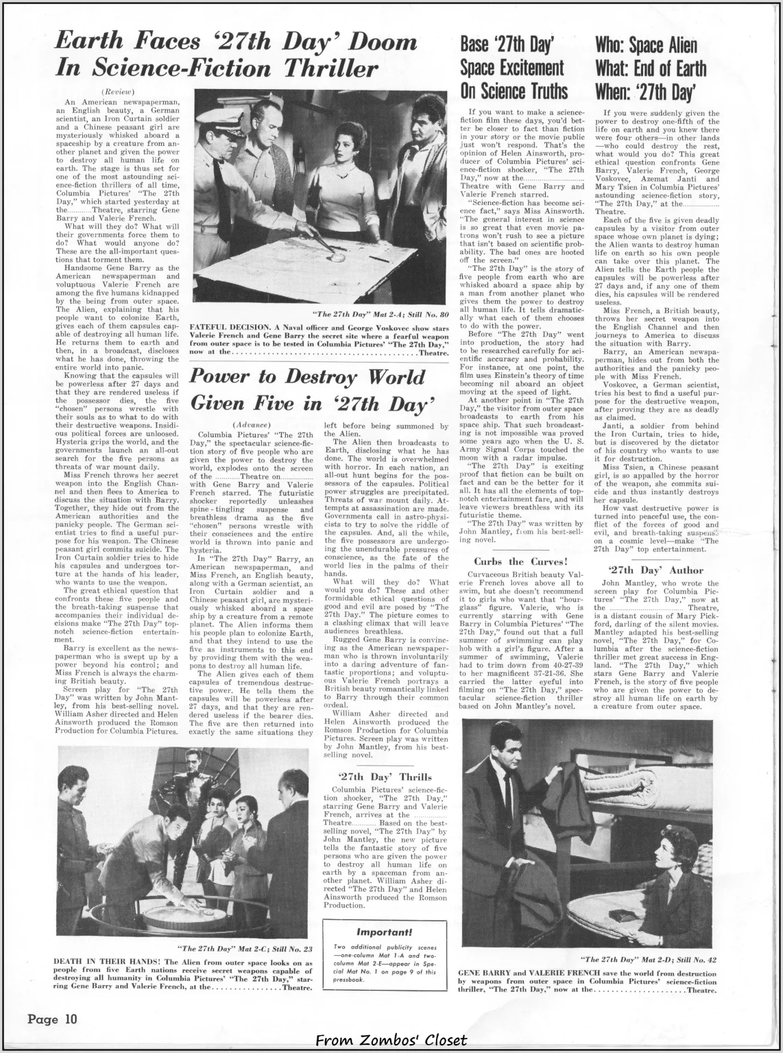 the 27th day movie pressbook the 27th day movie pressbook