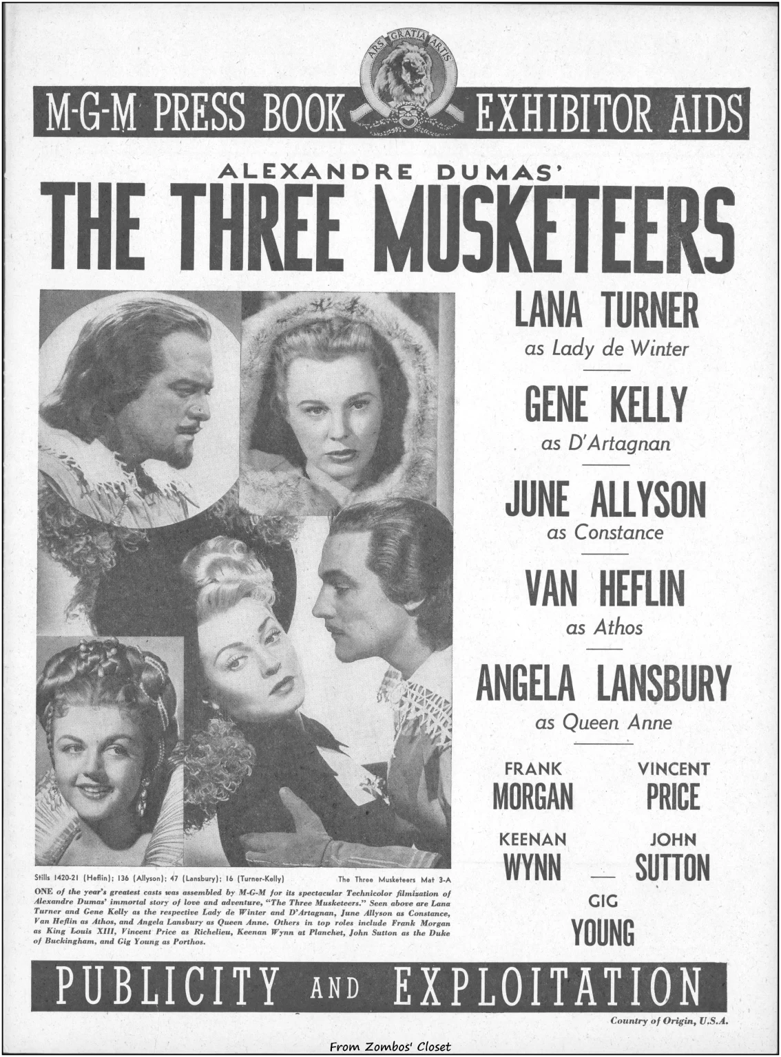 Three Musketeers 1948 pressbook
