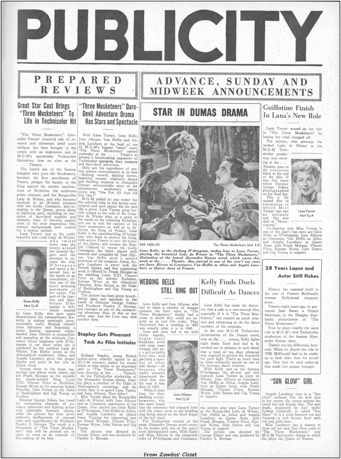 Three Musketeers 1948 pressbook