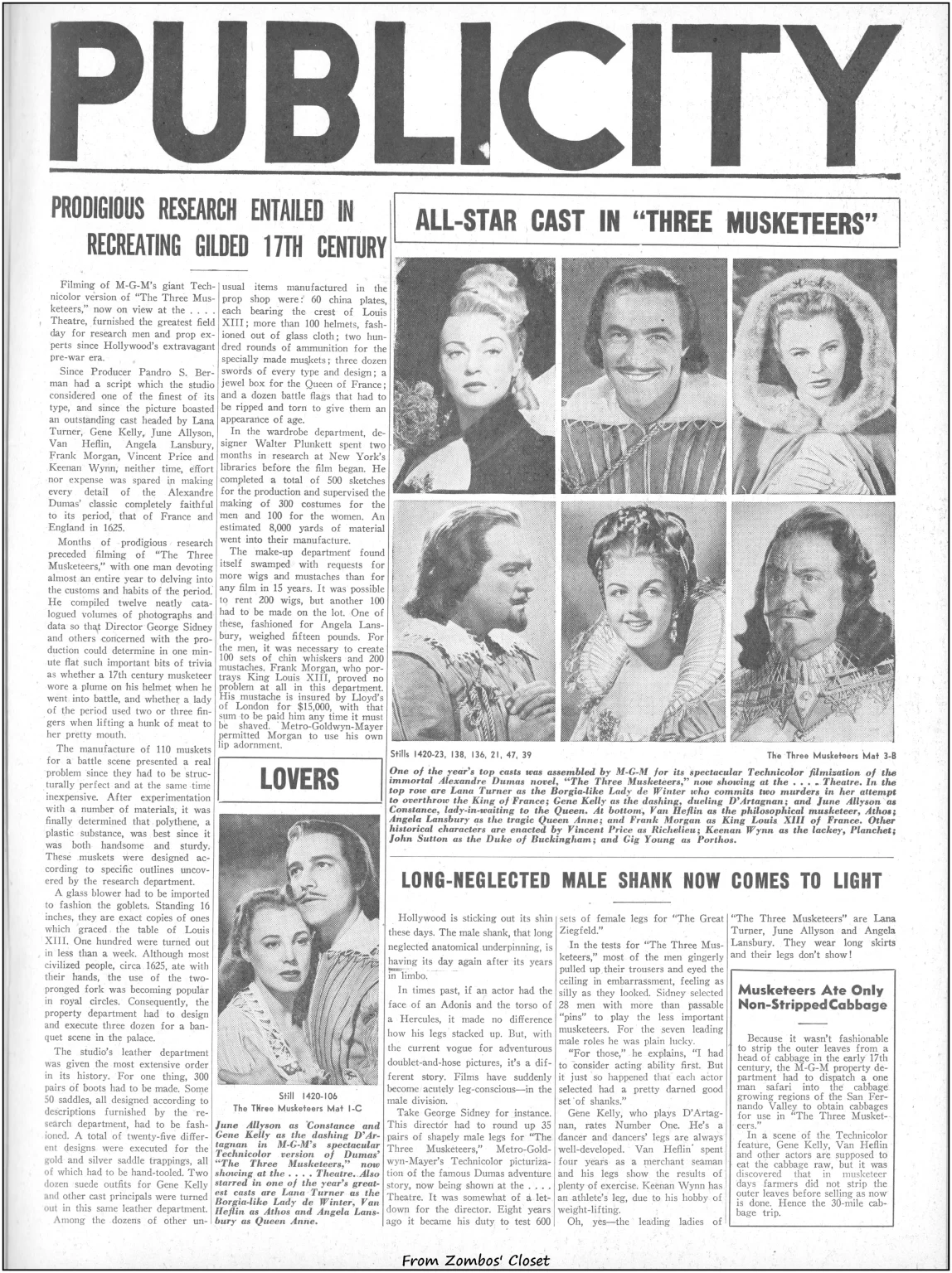 Three Musketeers 1948 pressbook