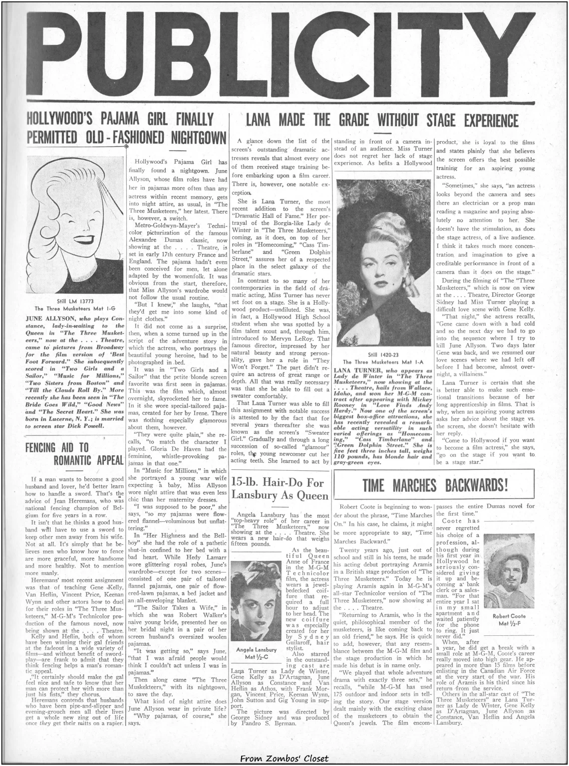 Three Musketeers 1948 pressbook