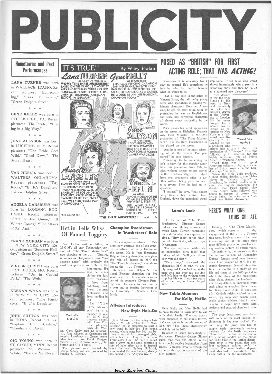 Three Musketeers 1948 pressbook