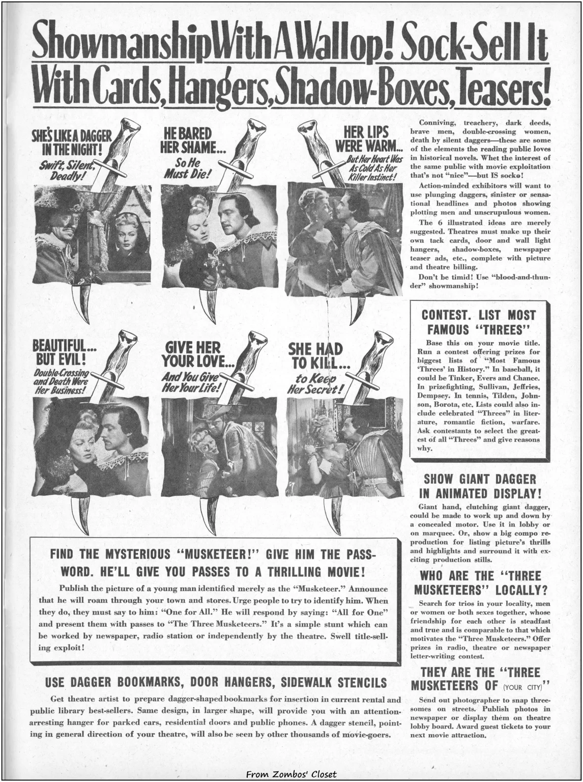 Three Musketeers 1948 pressbook