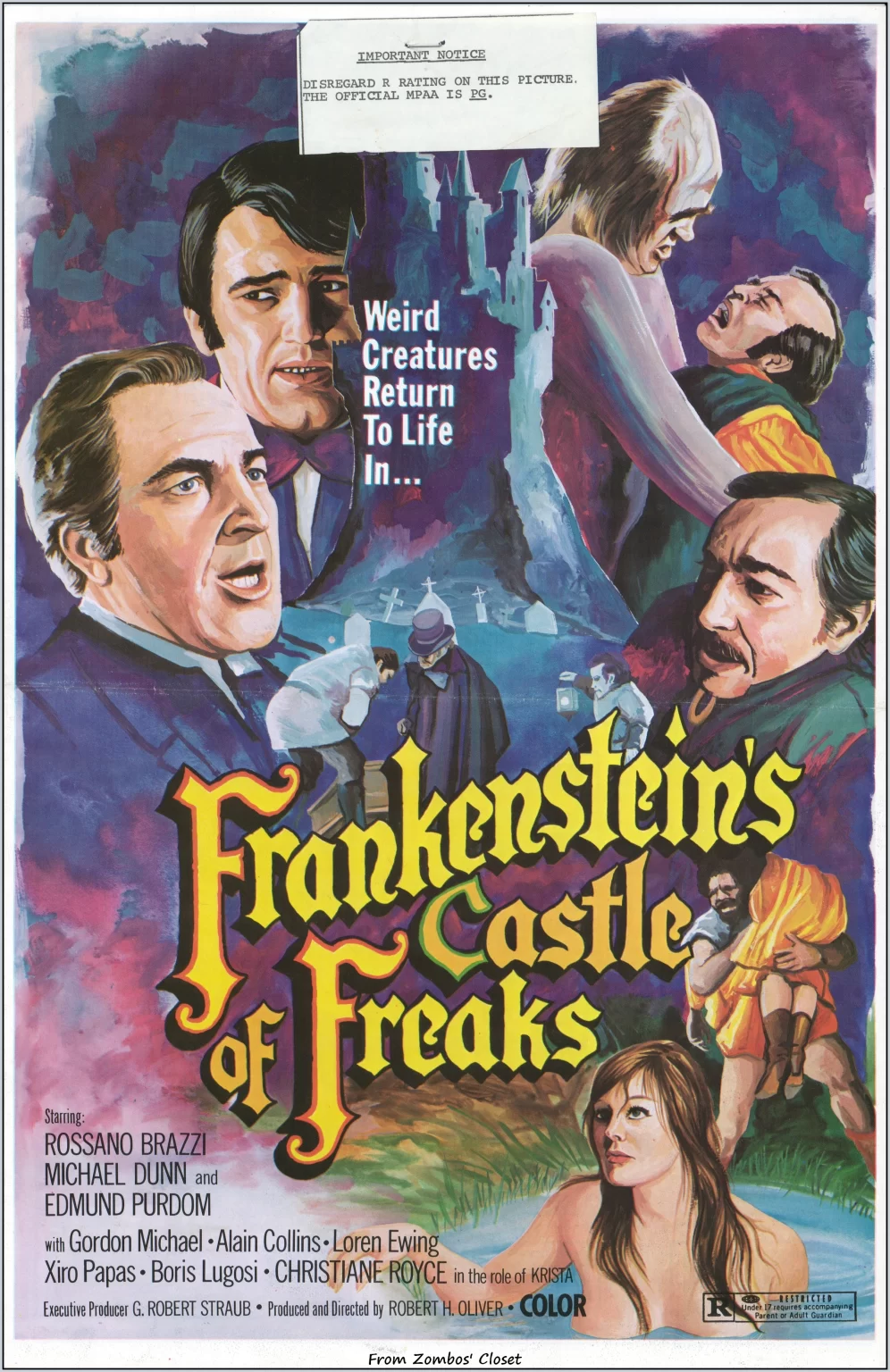 Frankenstein's Castle of Freaks pressbook