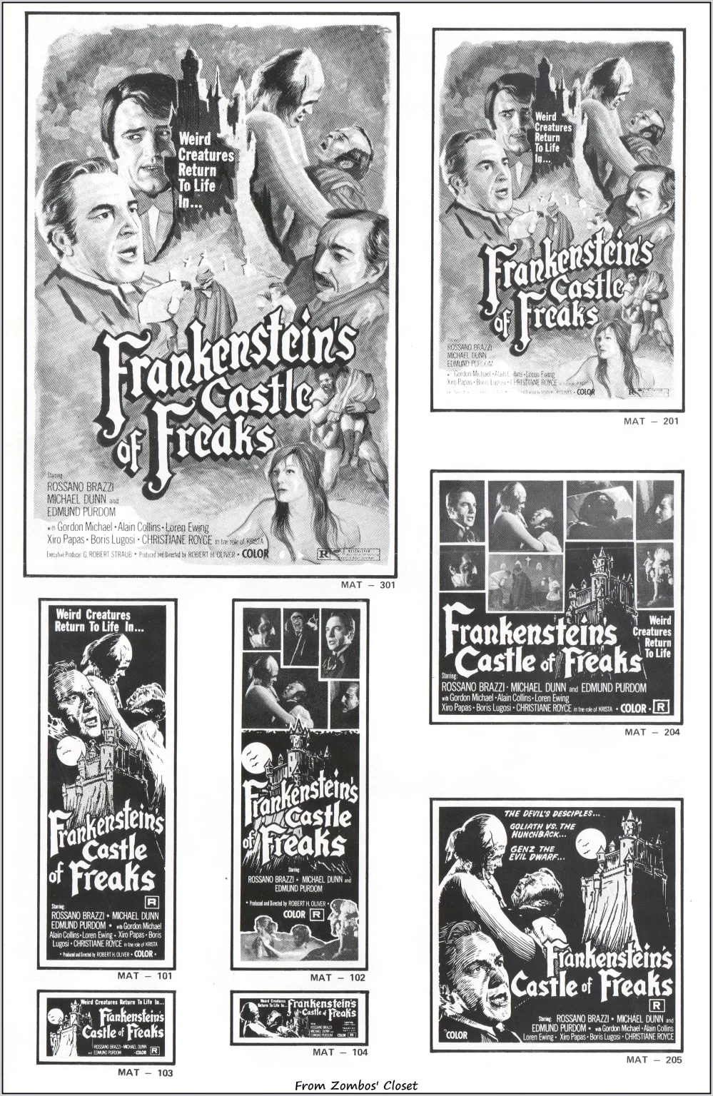 Frankenstein's Castle of Freaks pressbook