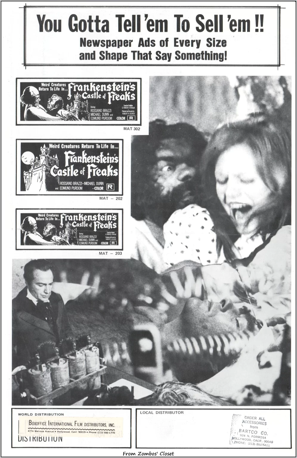 Frankenstein's Castle of Freaks pressbook