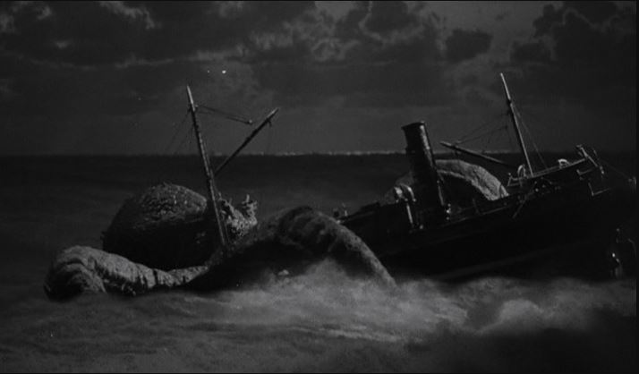 It Came From Beneath the Sea monster attacks a ship. It Came From Beneath the Sea monster attacks a ship.