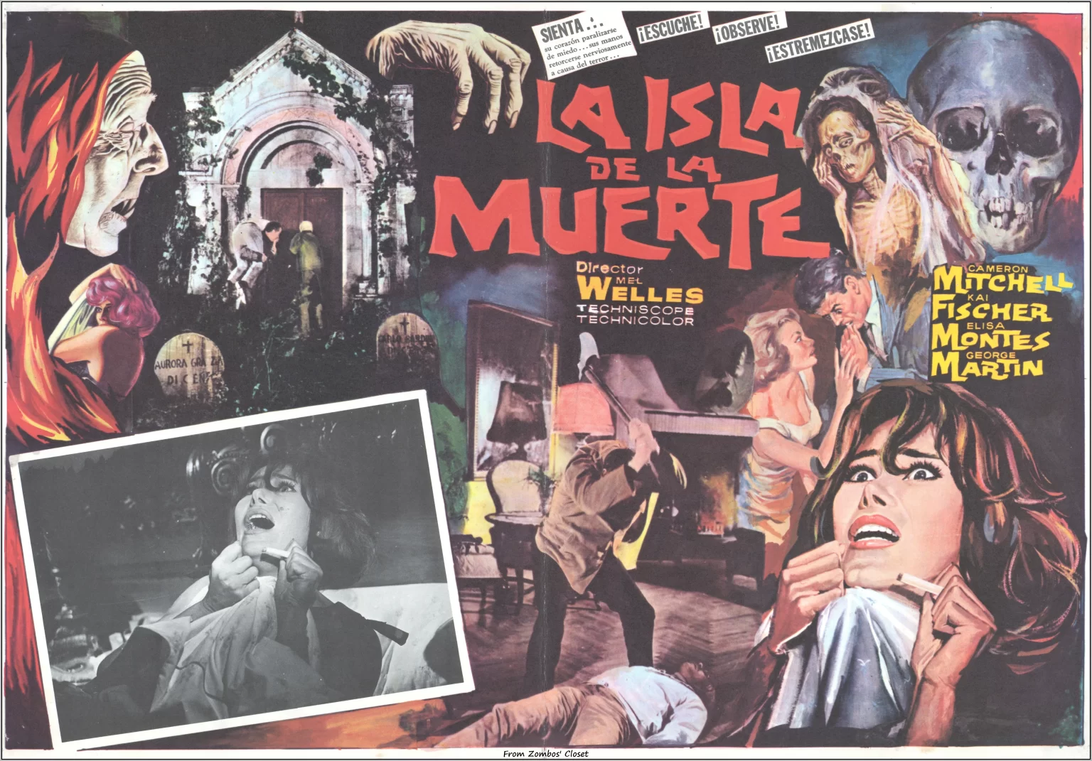 la isla de la muerte mexican lobby card