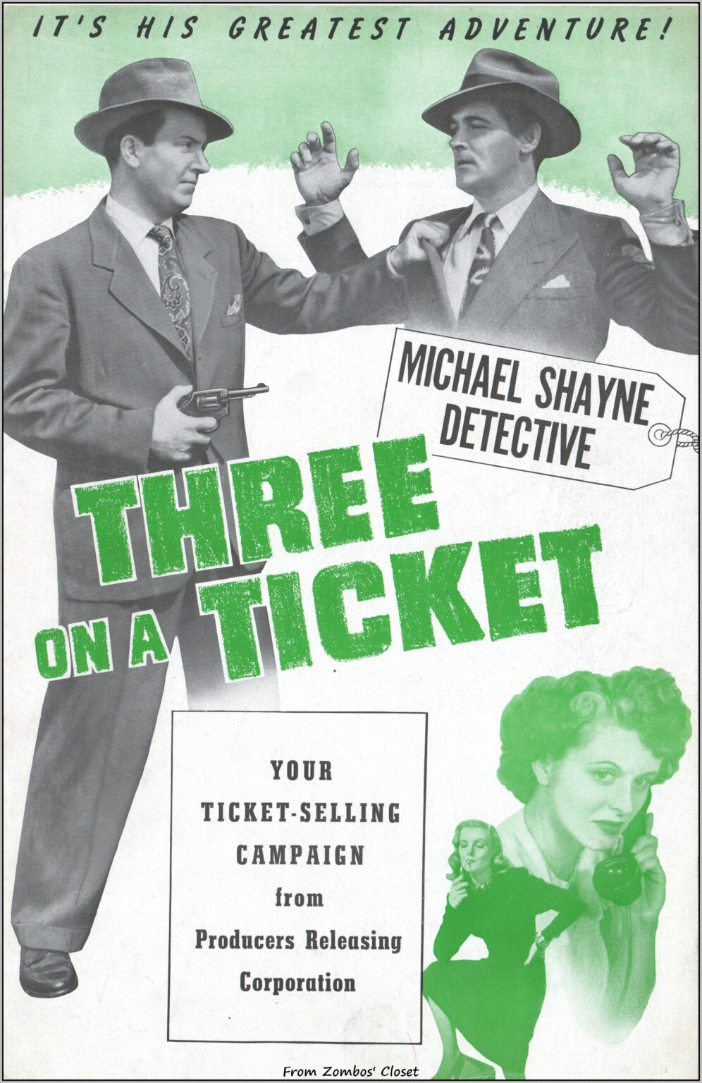 Three on a Ticket 1947 movie pressbook Three on a Ticket 1947 movie pressbook