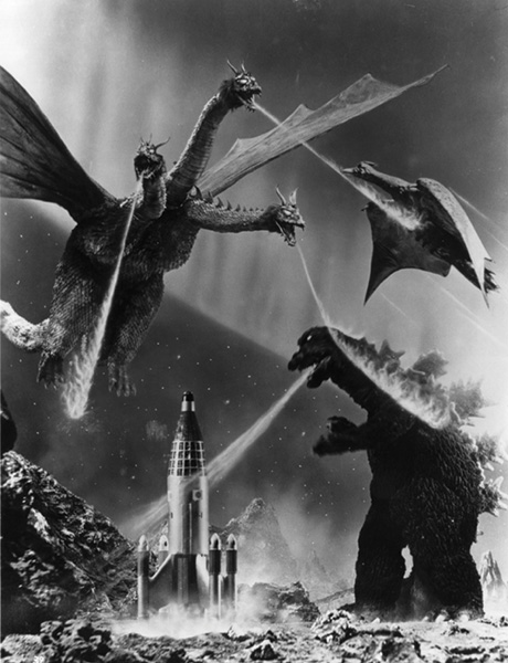 Monster Zero fight scene between the big O and Godzilla and Rodan Monster Zero fight scene between the big O and Godzilla and Rodan