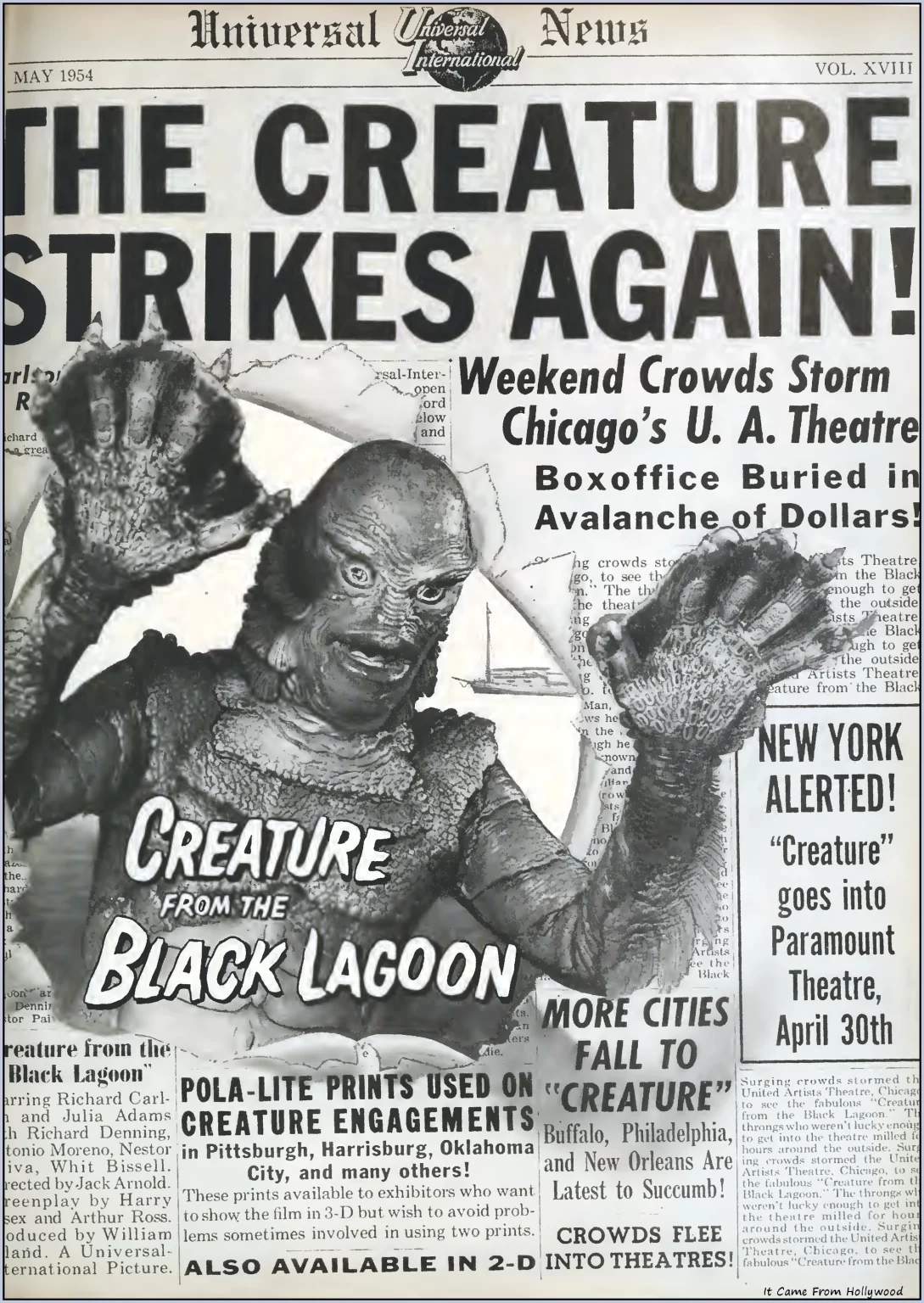 Box Office Magazine trade ad for Creature from the Black Lagoon