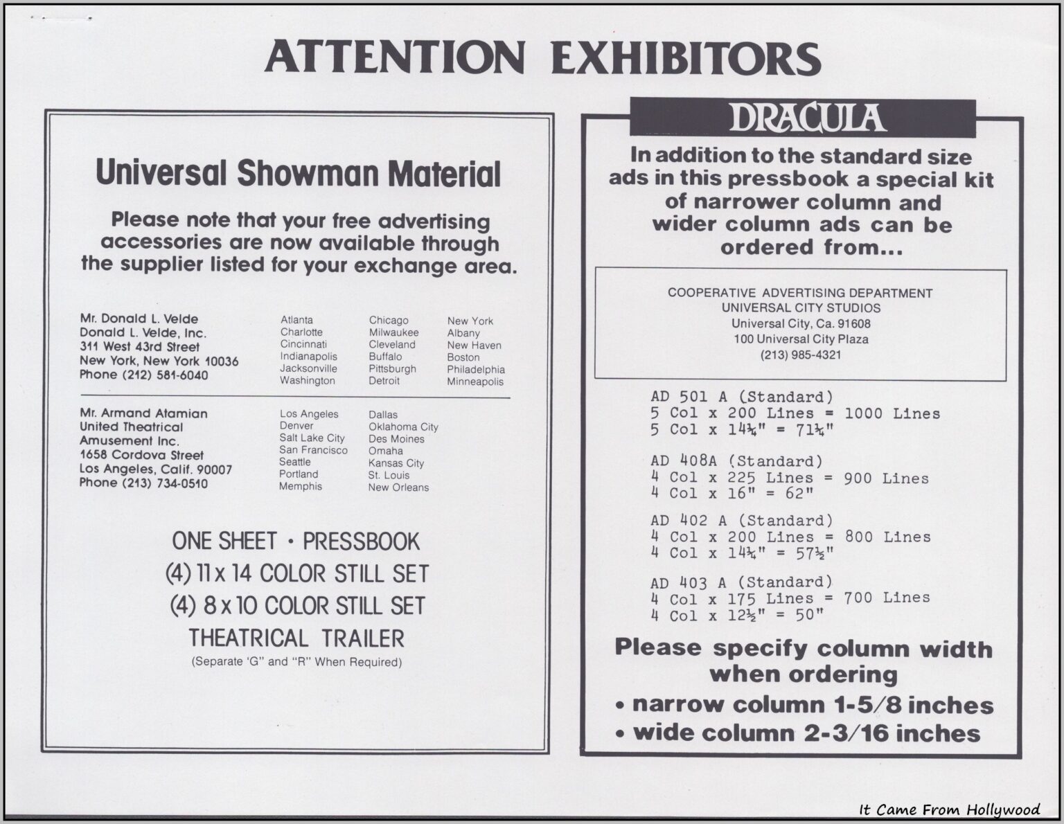 Dracula 1979 pressbook