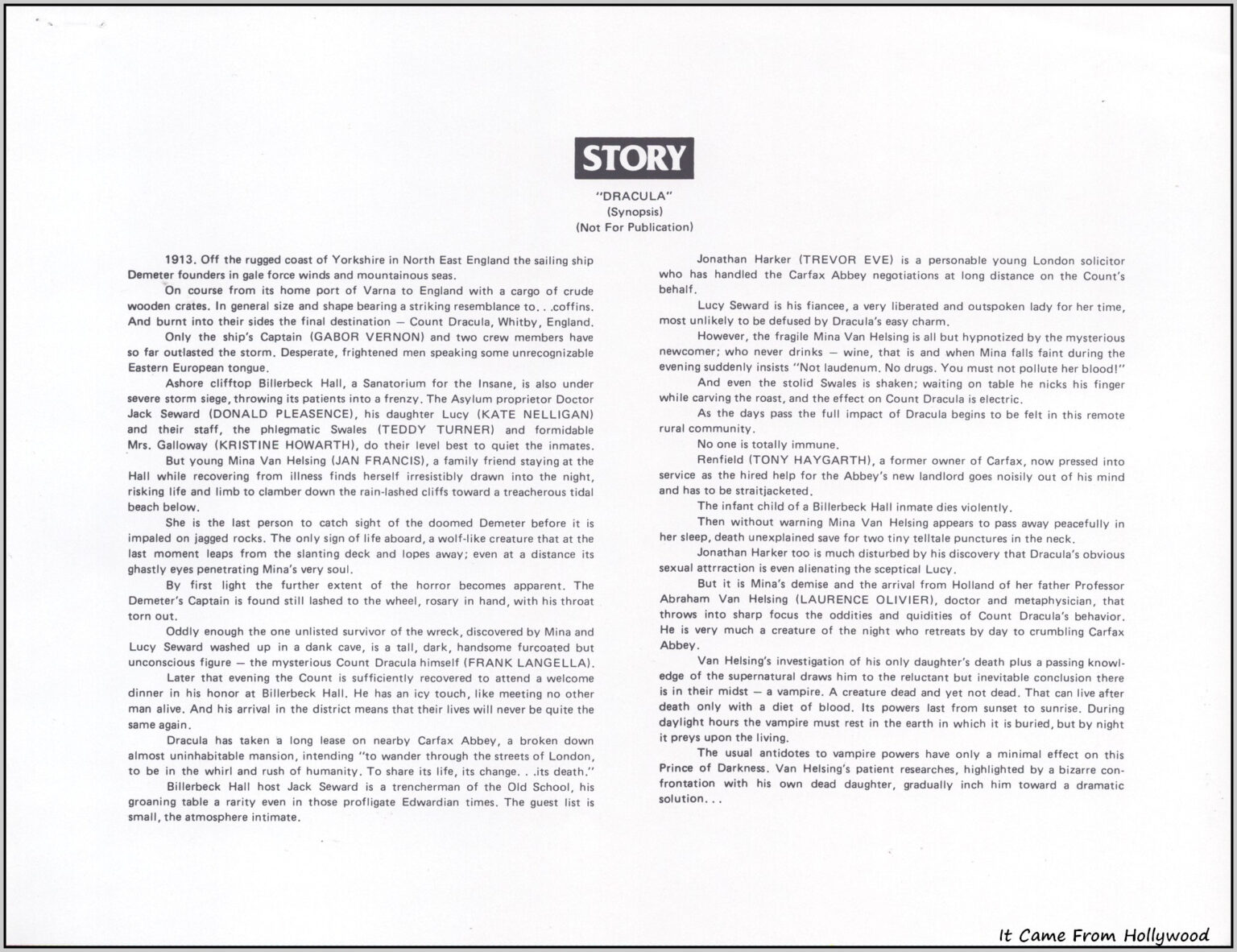 Dracula 1979 pressbook