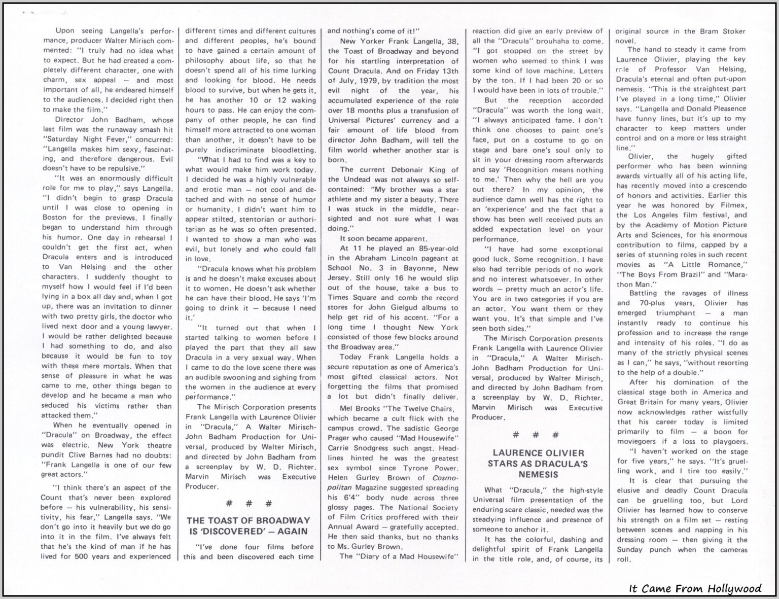 Dracula 1979 pressbook