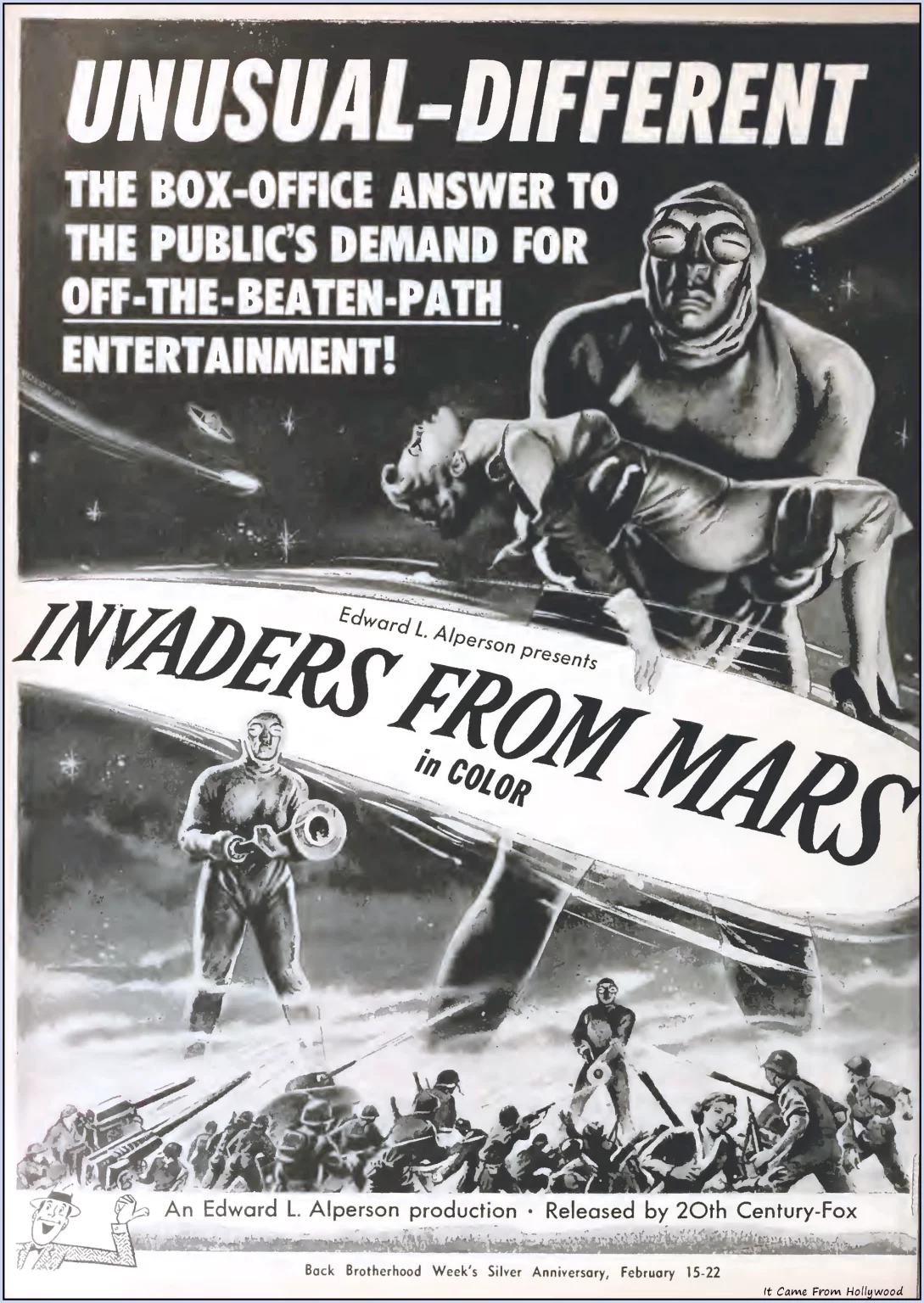 Box Office Magazine trade ad for Invaders from Mars
