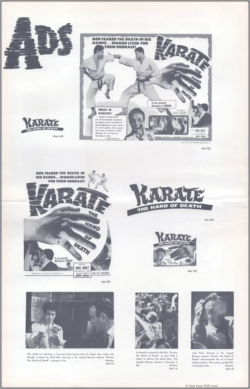 Karate, The Hand of Death Pressbook Karate, The Hand of Death Pressbook
