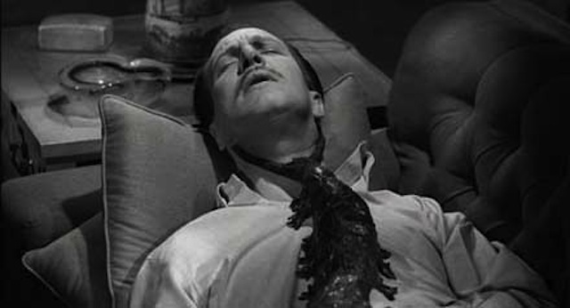 The Tingler puts a choke on a sleeping Vincent Price. He can’t scream! Who will save him? The Tingler puts a choke on a sleeping Vincent Price. He can’t scream! Who will save him?